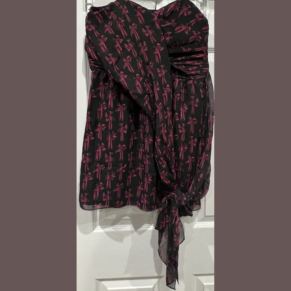 $245 NWT TED BAKER WIKI BOW DITSY STRAPLESS DRESS SIZE: 1 TB / SIZE: 4 US